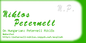 miklos peternell business card